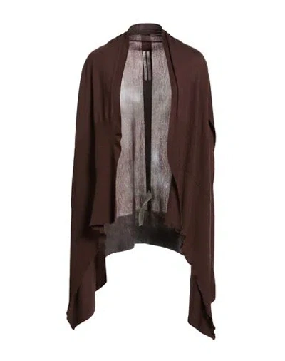 Rick Owens Woman Cardigan Chocolate Brown Size L Cashmere