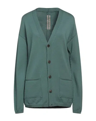 Rick Owens Woman Cardigan Green Size S Virgin Wool In Green