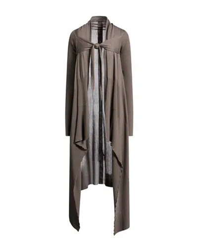 Rick Owens Woman Cardigan Taupe Size L Virgin Wool In Gray