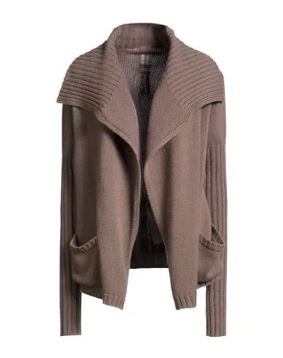 Rick Owens Woman Cardigan Taupe Size S Cashmere In Gray