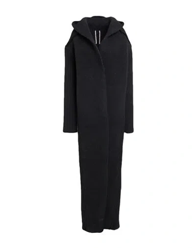 Rick Owens Woman Coat Black Size S Alpaca Wool, Polyamide, Wool, Elastane
