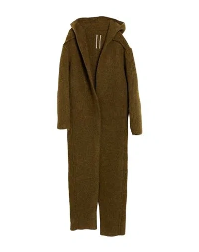 Rick Owens Woman Coat Khaki Size S Alpaca Wool, Polyamide, Wool, Elastane In Green