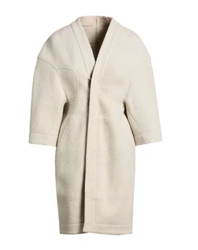 Rick Owens Woman Coat Light Grey Size 2 Wool, Alpaca Wool In Neutral