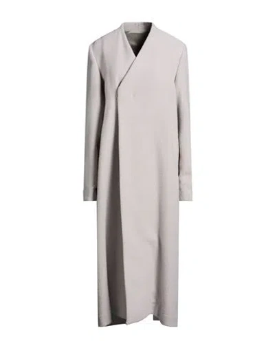 Rick Owens Woman Coat Light Grey Size 4 Virgin Wool In Gray