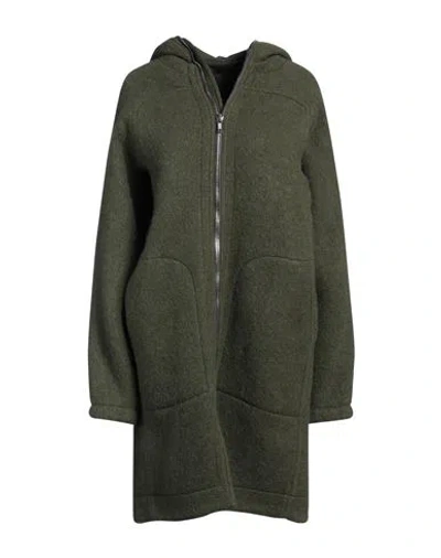 Rick Owens Woman Coat Military Green Size 2 Wool, Alpaca Wool