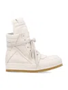 Rick Owens Geobasket Sneakers In White