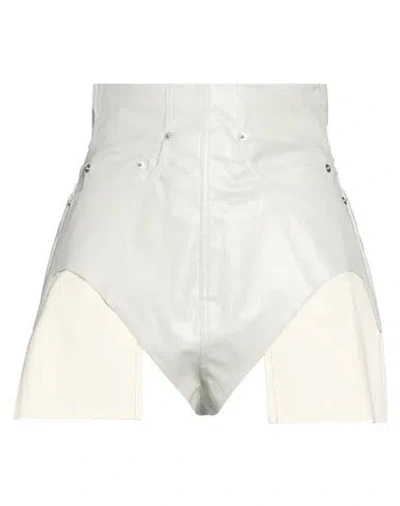 Rick Owens Woman Denim Shorts Beige Size 6 Cotton, Elastomultiester, Rubber In Blue