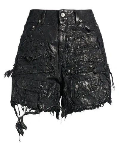 Rick Owens Woman Denim Shorts Black Size 31 Cotton