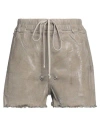 Rick Owens Woman Denim Shorts Light Grey Size 2 Cotton