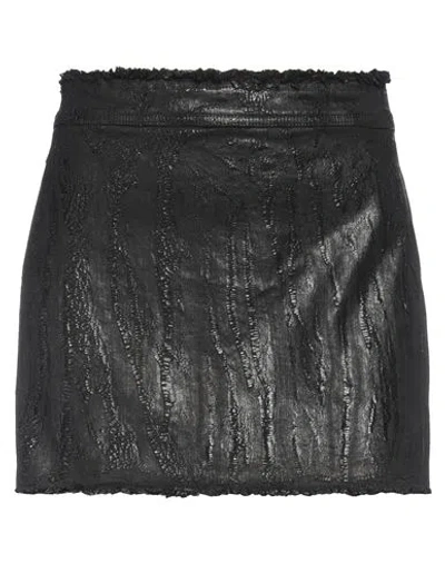 Rick Owens Woman Denim Skirt Black Size 6 Cotton, Elastomultiester, Rubber