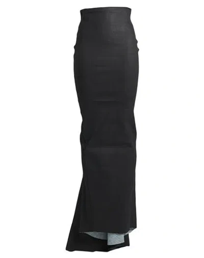 Rick Owens Woman Denim Skirt Black Size 6 Cotton, Elastomultiester, Rubber