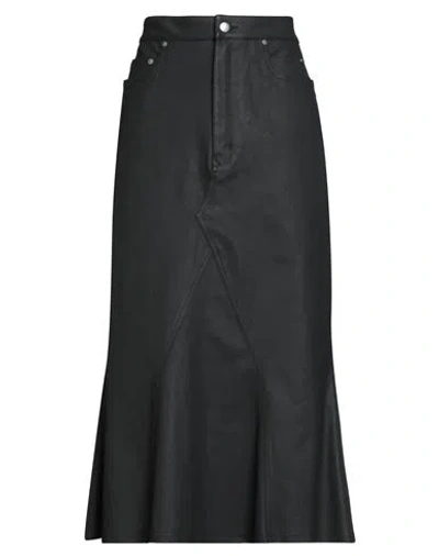 Rick Owens Woman Denim Skirt Black Size 8 Cotton, Elastomultiester, Rubber