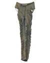 Rick Owens Edfu Sliced Denim Maxi Skirt In Blue