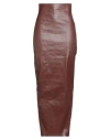 Rick Owens Woman Denim Skirt Brown Size 4 Cotton, Elastomultiester In Burgundy