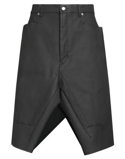 RICK OWENS RICK OWENS WOMAN DENIM SKIRT CHARCOAL SIZE 31 COTTON, ELASTOMULTIESTER, RUBBER