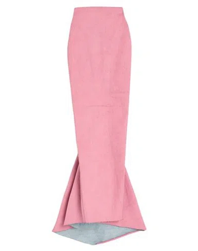 Rick Owens Woman Denim Skirt Pink Size 4 Cotton, Elastomultiester, Rubber