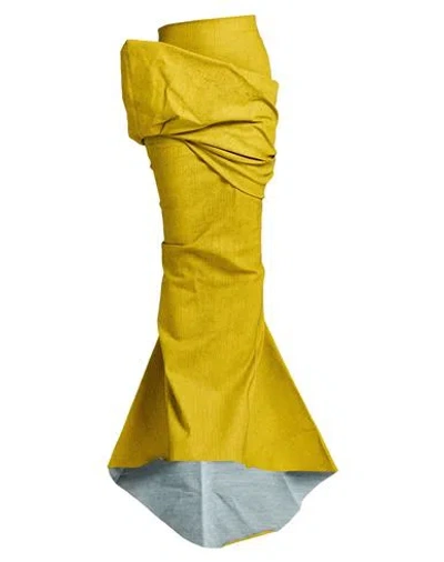 Rick Owens Woman Denim Skirt Yellow Size 2 Cotton, Elastomultiester, Rubber