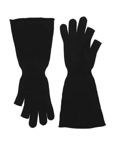 Rick Owens Woman Gloves Black Size Onesize Cashmere, Wool In Orange
