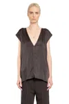 Rick Owens Woman Grey T-shirts & Tank Tops In Grey