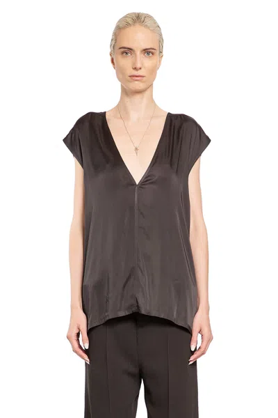 Rick Owens Woman Grey T-shirts & Tank Tops