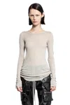Rick Owens Long-sleeves Cotton Top In Neutral
