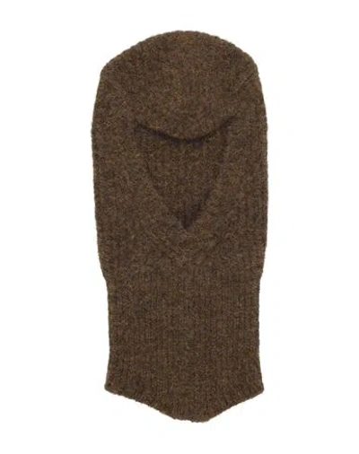 Rick Owens Woman Hat Khaki Size Onesize Alpaca Wool, Polyamide, Wool, Elastane In Sand