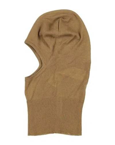 Rick Owens Woman Hat Khaki Size Onesize Cashmere In Sand