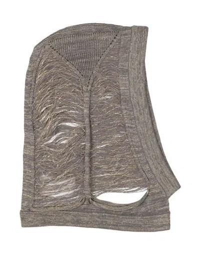 Rick Owens Woman Hat Platinum Size Onesize Virgin Wool, Viscose, Polyester In Gray