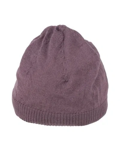 Rick Owens Woman Hat Plum Size Onesize Virgin Wool In Purple