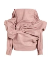 Rick Owens Woman Jacket Antique Rose Size 2 Calfskin In Pink