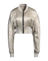 Rick Owens Girdered Flight Jacket In Beige