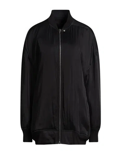Rick Owens Woman Jacket Black Size 2 Acetate, Viscose