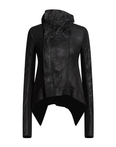 Rick Owens Woman Jacket Black Size 2 Lambskin