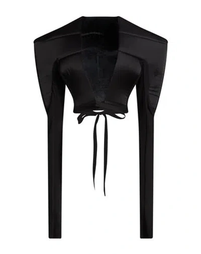 Rick Owens Woman Jacket Black Size 4 Acetate, Viscose