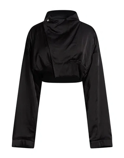Rick Owens Woman Jacket Black Size 4 Acetate, Viscose