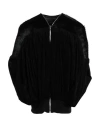 Rick Owens Woman Jacket Black Size 4 Cotton, Viscose, Leather In Black