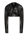 Rick Owens Womens Black Biker Notched-lapel Regular-fit Leather Jacket In Black