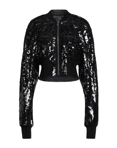 Rick Owens Woman Jacket Black Size 6 Polyamide, Cotton, Polyester