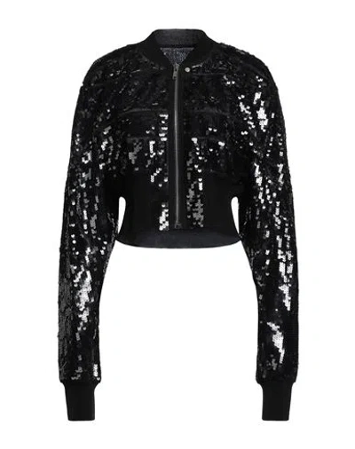 Rick Owens Woman Cardigan Black Size 4 Polyamide, Cotton, Polyester