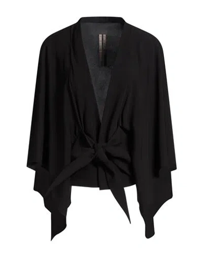 Rick Owens Woman Jacket Black Size 8 Viscose, Acetate
