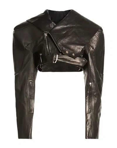 Rick Owens Woman Jacket Black Size Onesize Leather