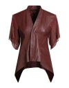 Rick Owens Woman Jacket Brick Size 2 Lambskin, Virgin Wool In Red