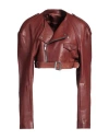 Rick Owens Woman Jacket Brown Size 6 Lambskin