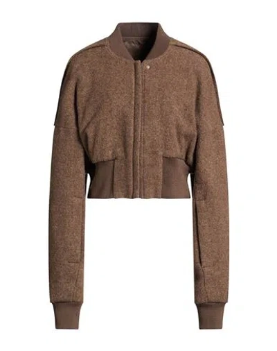Rick Owens Woman Jacket Brown Size 8 Virgin Wool