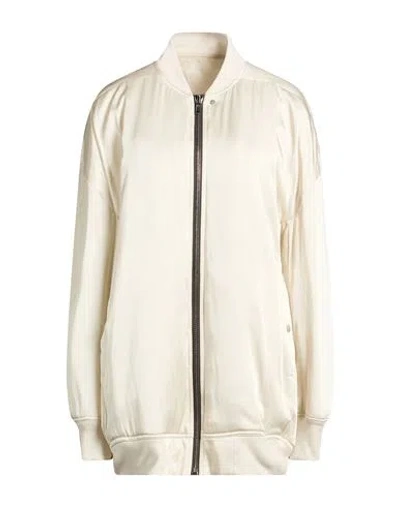 Rick Owens Woman Jacket Cream Size 2 Acetate, Viscose In Neutral