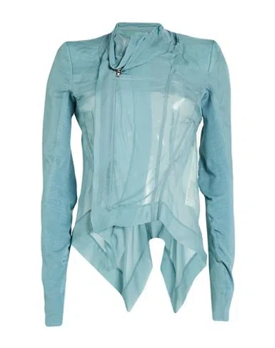 Rick Owens Woman Jacket Emerald Green Size 6 Silk In Blue