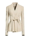 Rick Owens Woman Jacket Ivory Size 10 Lambskin In Neutral