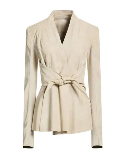 Rick Owens Woman Jacket Ivory Size 10 Lambskin In Neutral