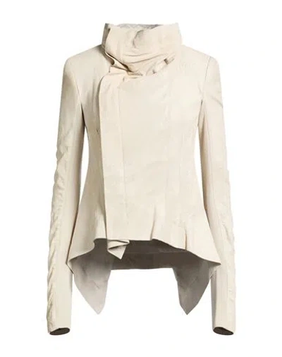 Rick Owens Woman Jacket Light Grey Size 4 Lambskin In Gray