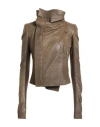 Rick Owens Woman Jacket Military Green Size 4 Lambskin In Brown